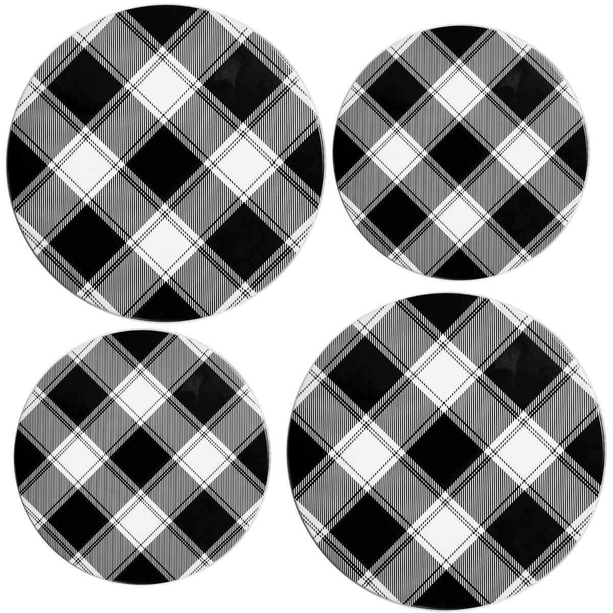 Picture of Reston Lloyd 4-420-W Buffalo Check Electric Round Economy Burner Cover Set - Pack of 4