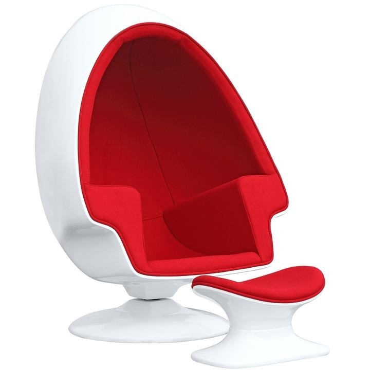 Picture of Aron Living AL10071 Alpha Egg Chair & Ottoman&#44; Red - 52 x 38 x 40 in.