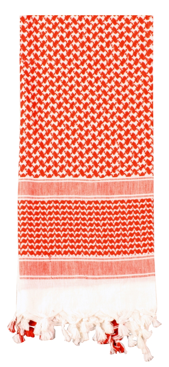 9831 Shemagh Tactical Desert Keffiyeh Scarf, Red & White