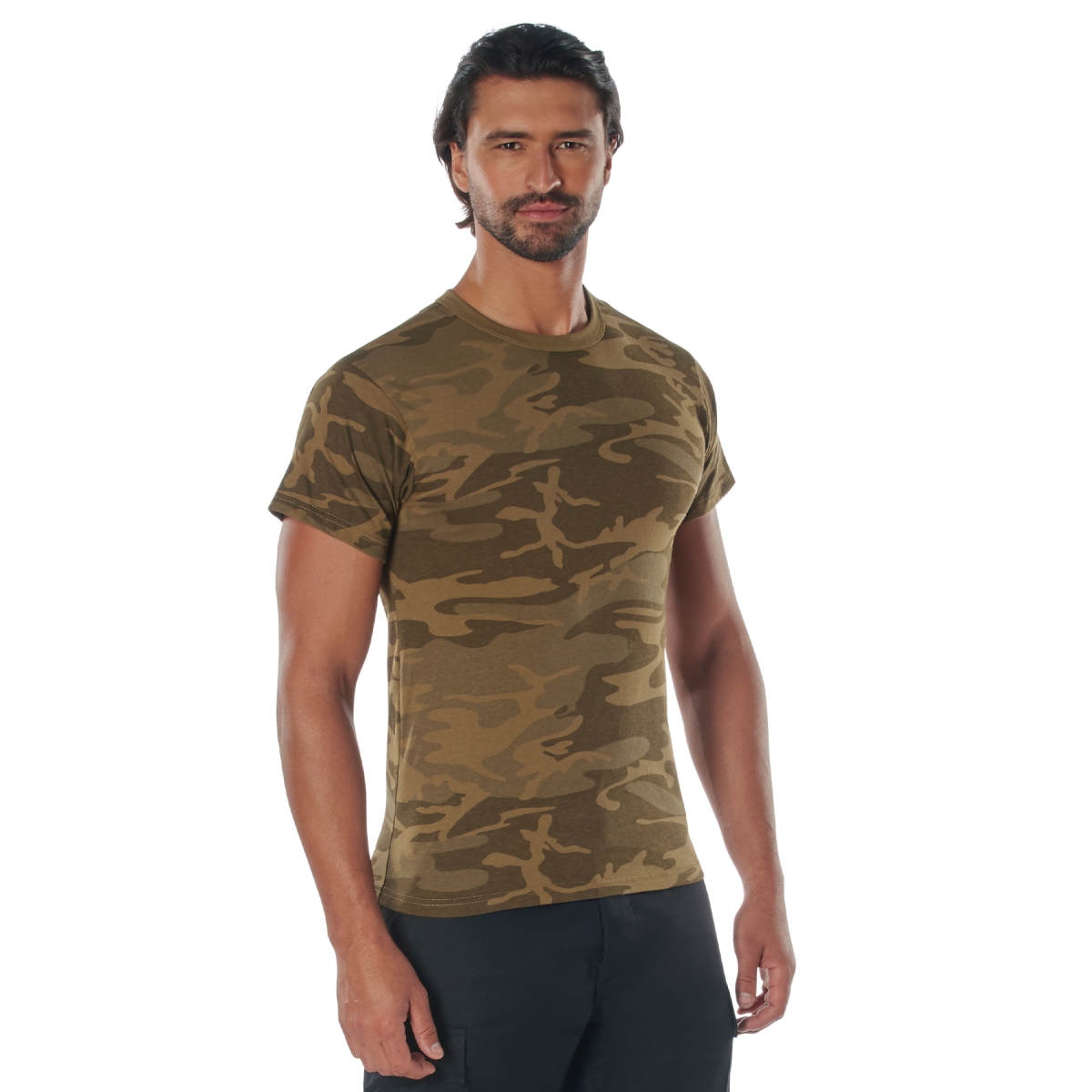20032 Men Short Sleeve T-Shirt, Coyote Camo - Small