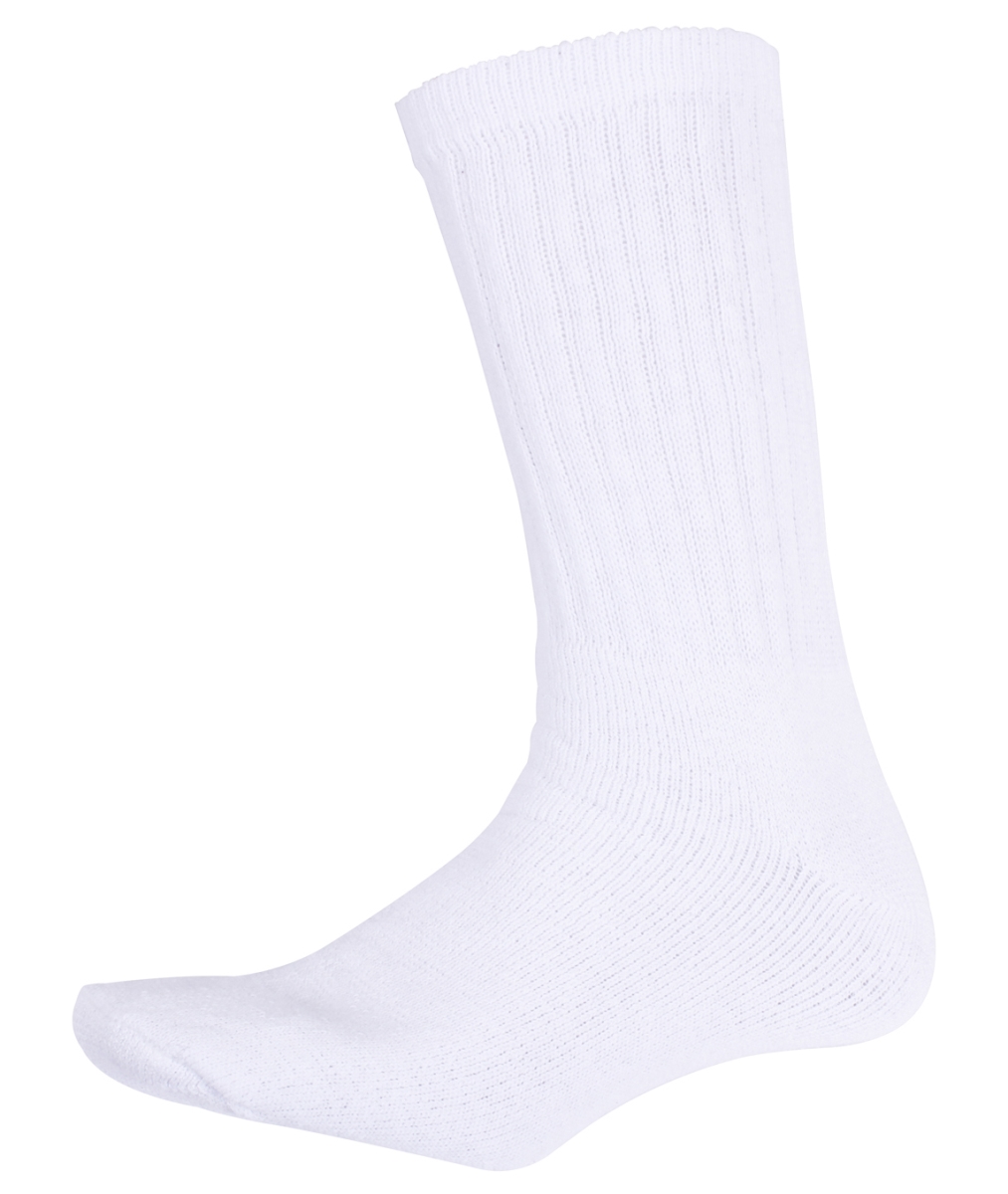 17779 Athletic Crew Socks, White - Size 9 to 11