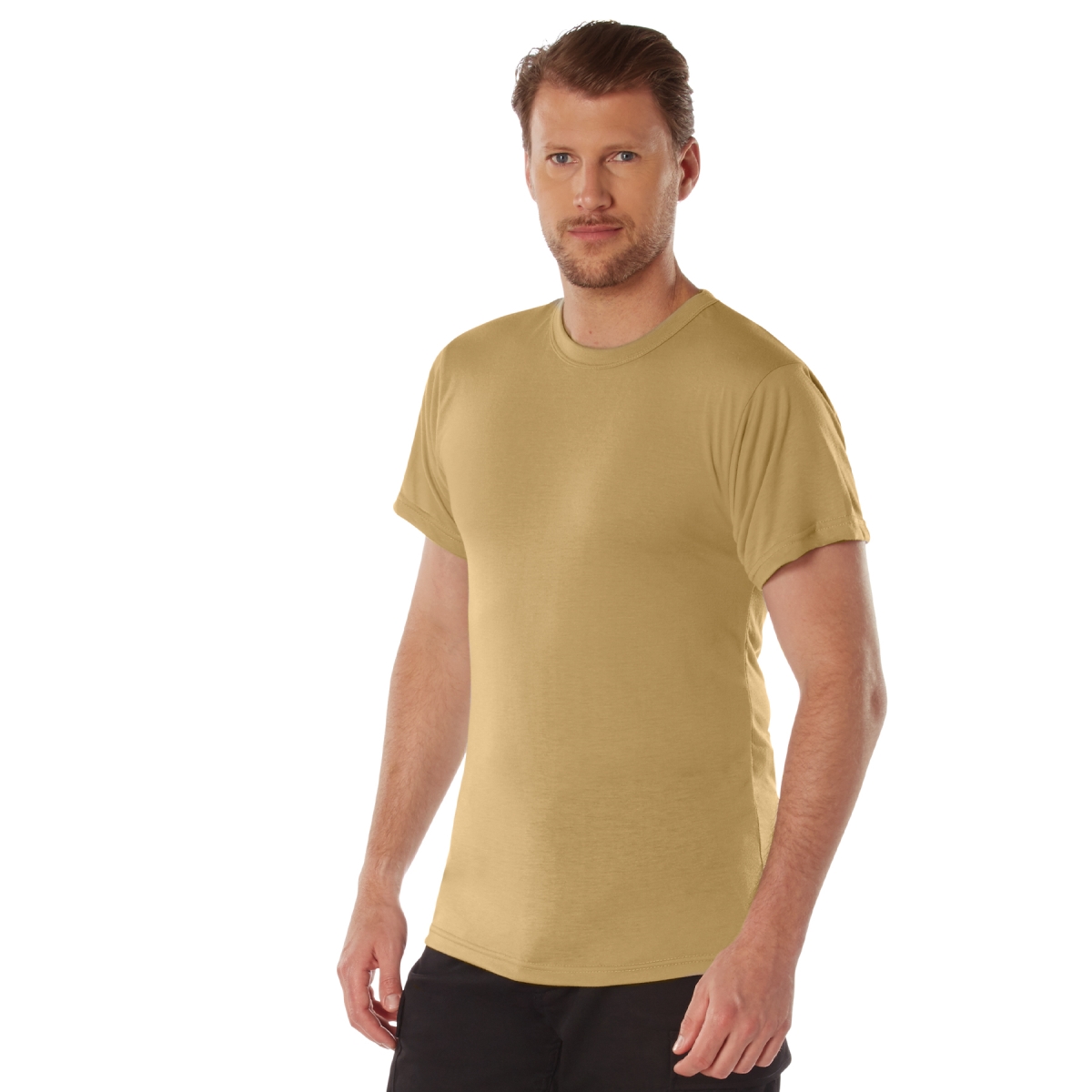 12515 Moisture Wicking Short Sleeve T-Shirt, Brown - Large