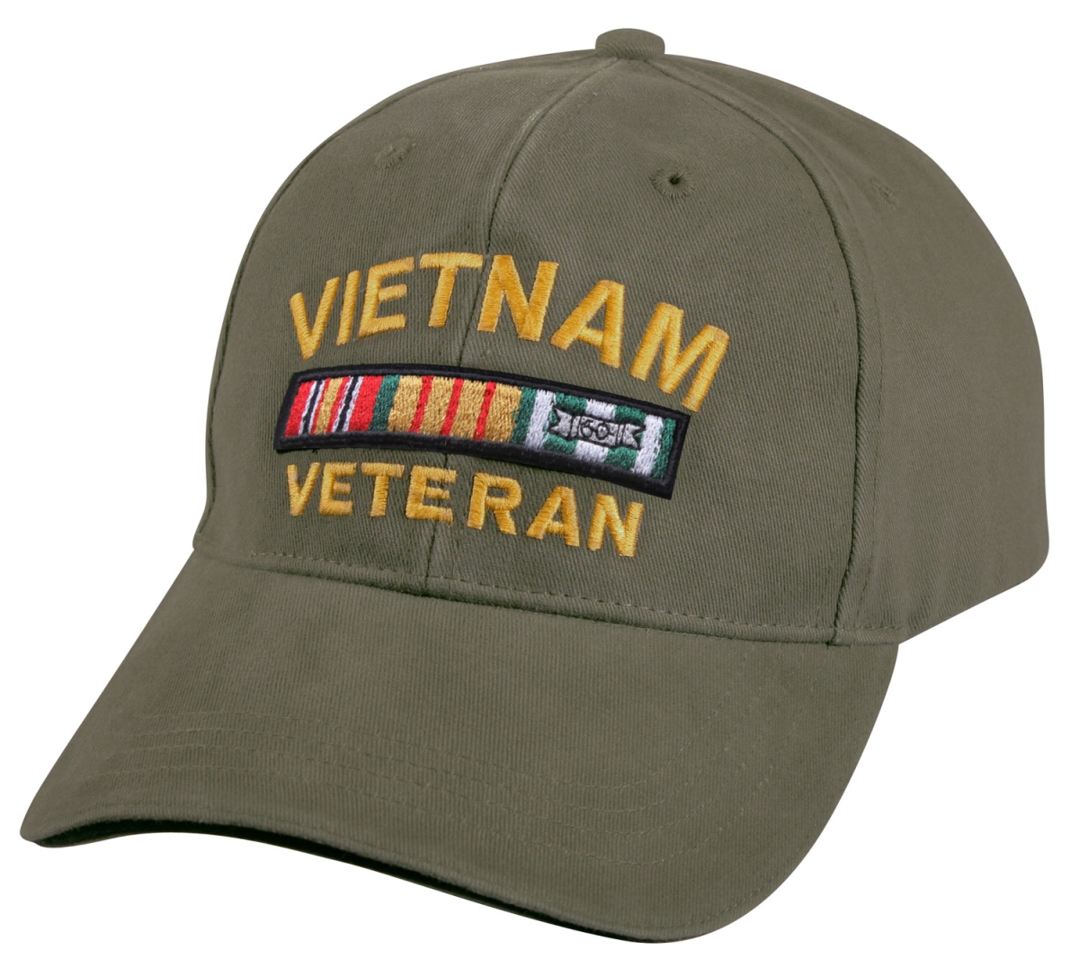 11223 Vietnam Veteran Deluxe Vintage Low Profile Insignia Cap, Olive Drab