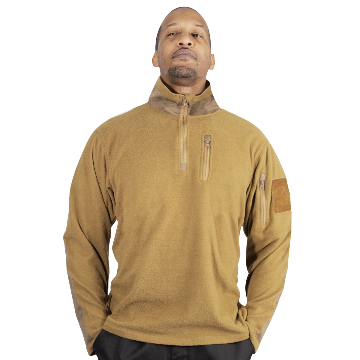 21174 Quarter Zip Fleece Pullover, Coyote Brown - Large