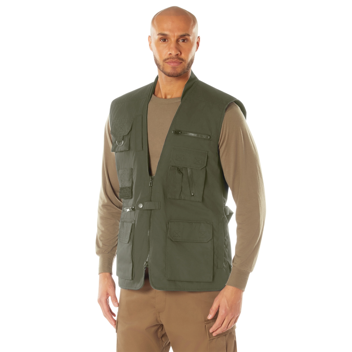 21464 Men Plainclothes Concealed Carry Vest, Olive Drab - 4XL