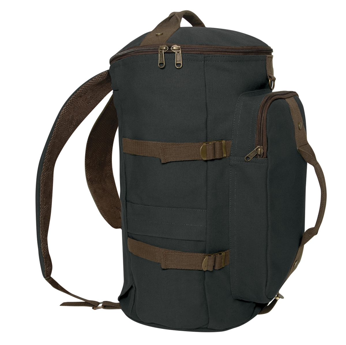 21728 19 in. Convertible Canvas Duffle & Backpack, Charcoal Grey
