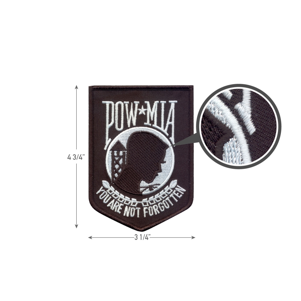 724 POW-MIA Patch, Black