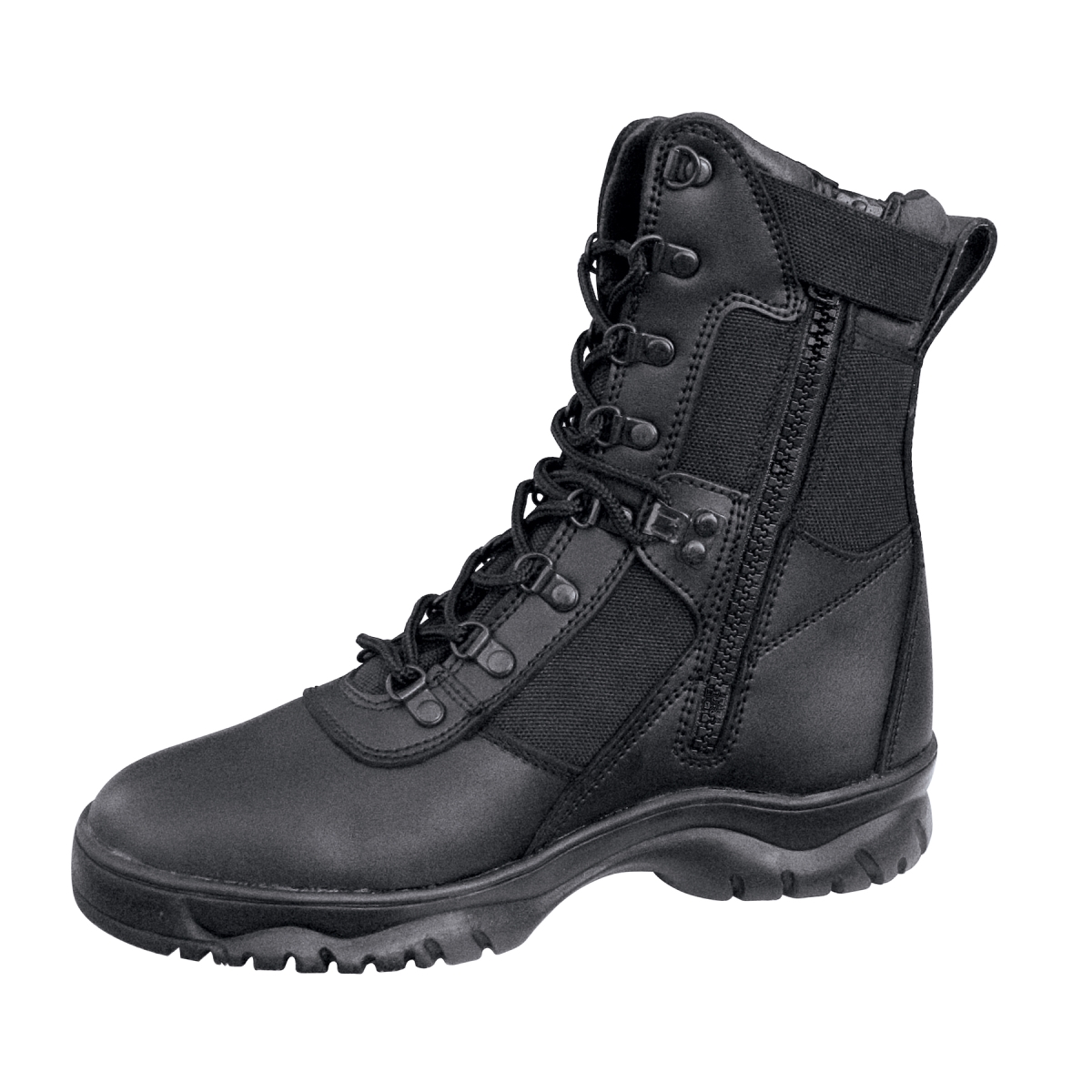 21809 8 in. Forced Entry Tactical Boot with Side Zipper, Black - Size 12.5