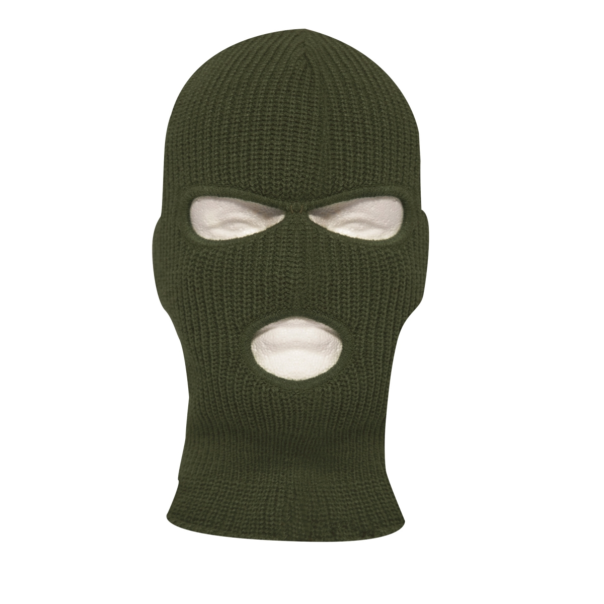 21954 Fine Knit Three Hole Facemask, Olive Drab