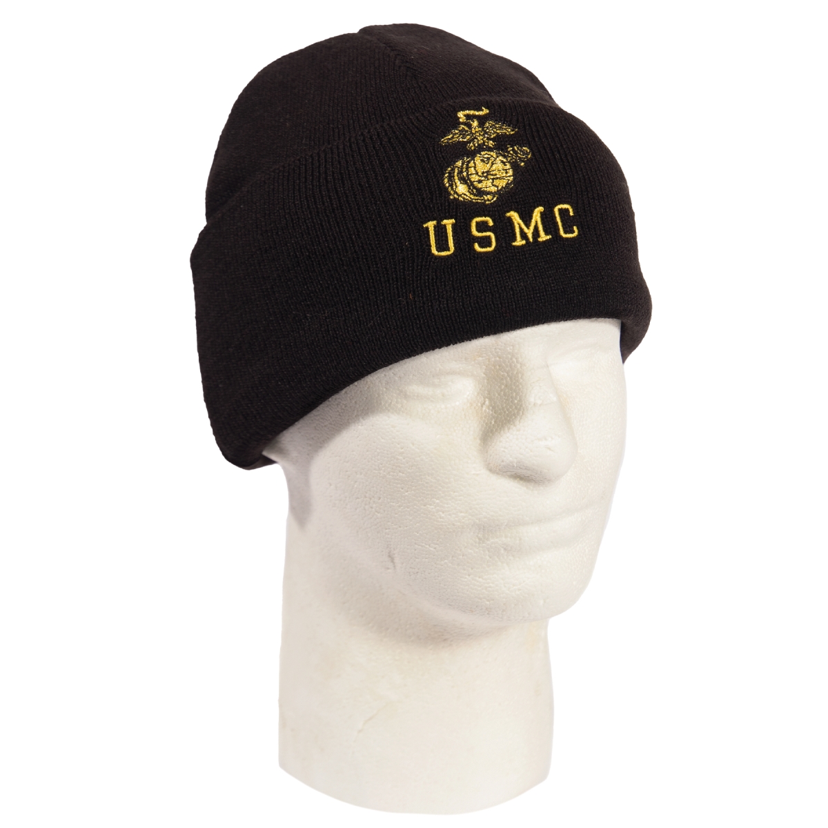 21963 Embroidered USMC Watch Caps with Gold Eagle, Globe & Anchor Insignia