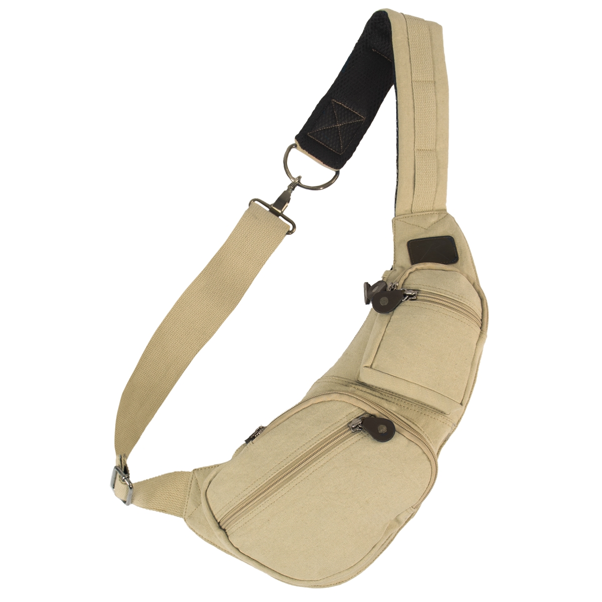 22498 Crossbody Canvas Sling Bag, Khaki