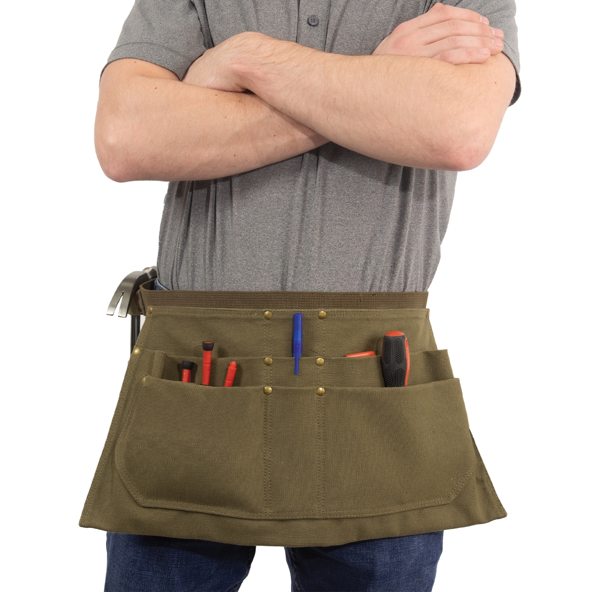 22505 Canvas Waist Work Apron, Olive Drab