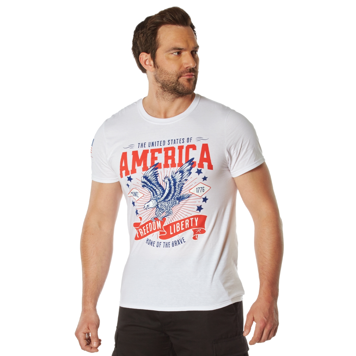 22770 Freedom & Liberty Short Sleeve T-Shirt, White - Large