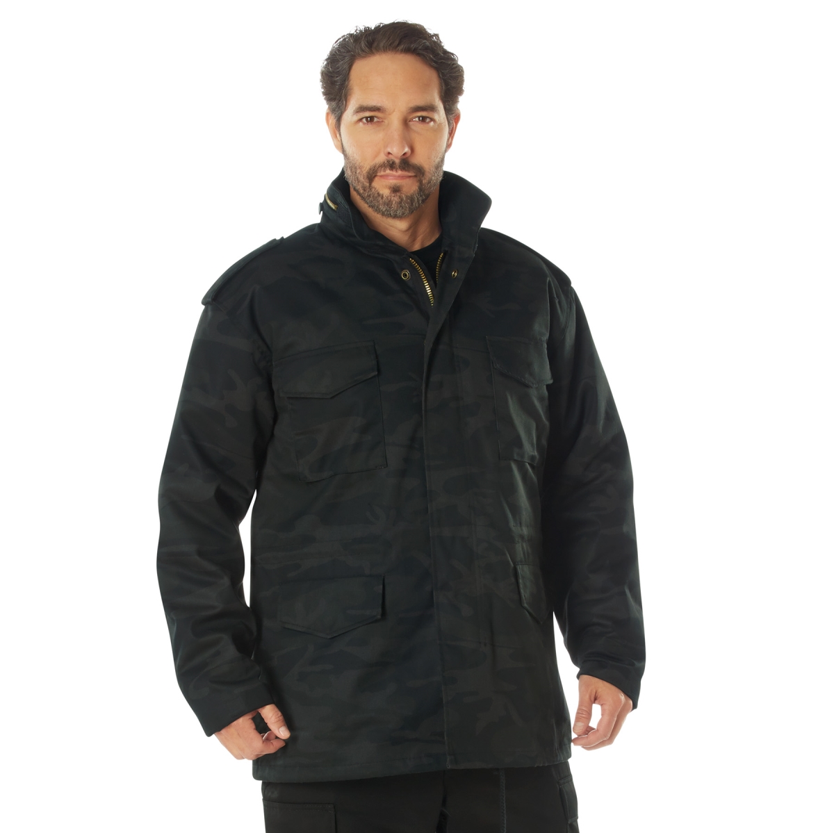 23268 Men M-65 Field Jacket, Midnight Black Camo - Medium