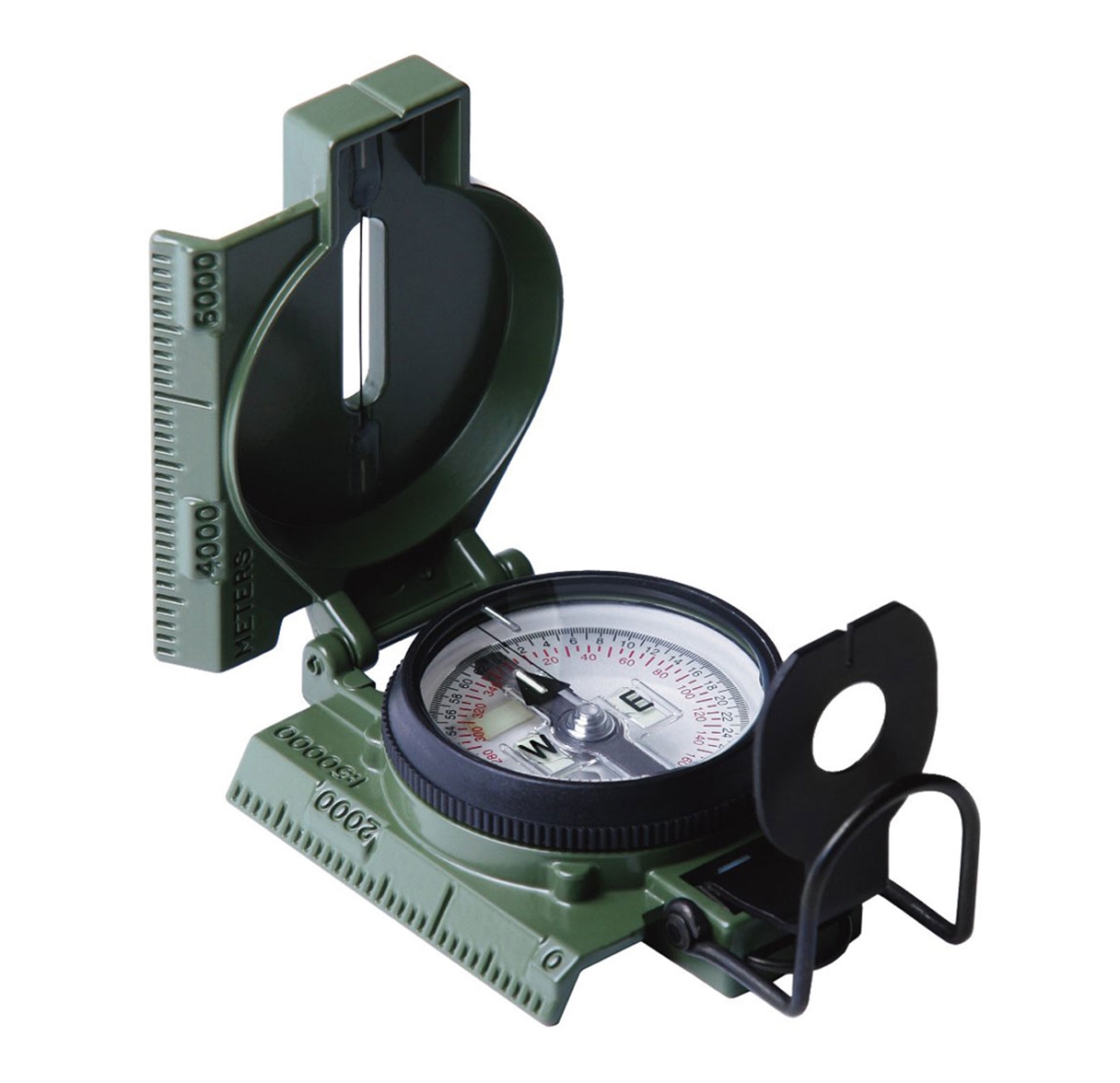 2846 Cammenga G.I. Military Phosphorescent Lensatic Compass, Olive Drab