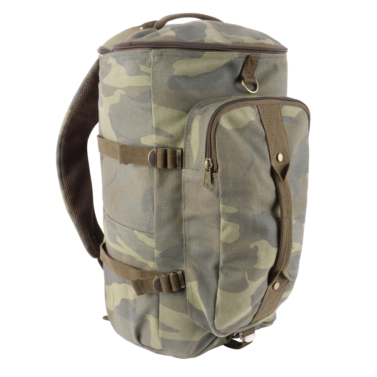 30174 19 in. Convertible Canvas Duffle & Backpack, Woodland Camo