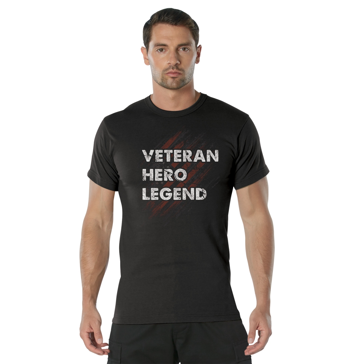 30273 Veteran Hero Legend Short Sleeve T-Shirt, Black - Medium