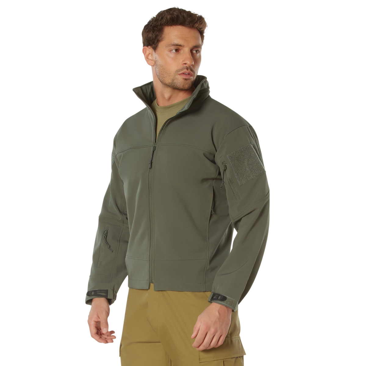14865 Men Covert Ops Lightweight Soft Shell Jacket, Olive Drab - Small