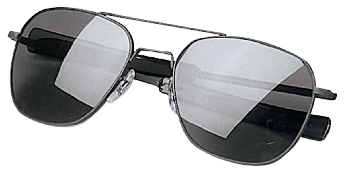 389 58 mm G.I. Type Aviator Sunglasses, Black & Smoke
