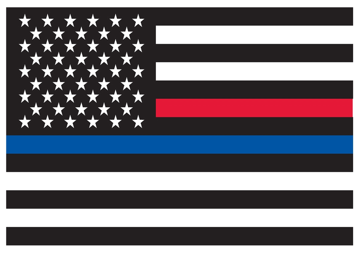 17395 Thin Blue Line & Thin Red Line Flag Decal