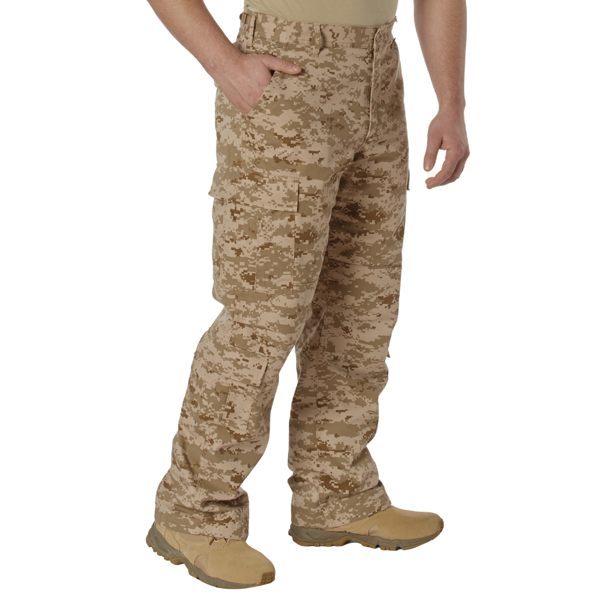 14278 Men Vintage Paratrooper Cargo Fatigue Pants, Desert Digital Camo - Medium