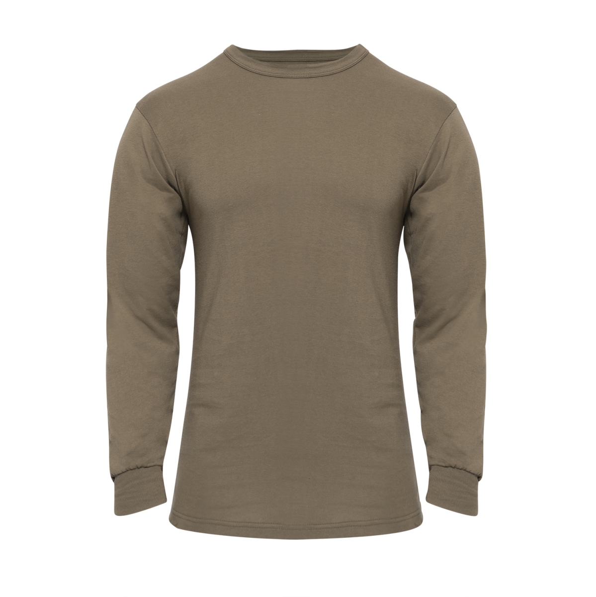20182 Solid Long Sleeve T-Shirt, Brown - Large