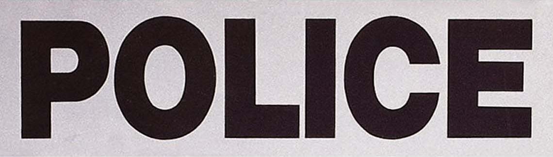886 Reflective Police Patch, Black & Grey