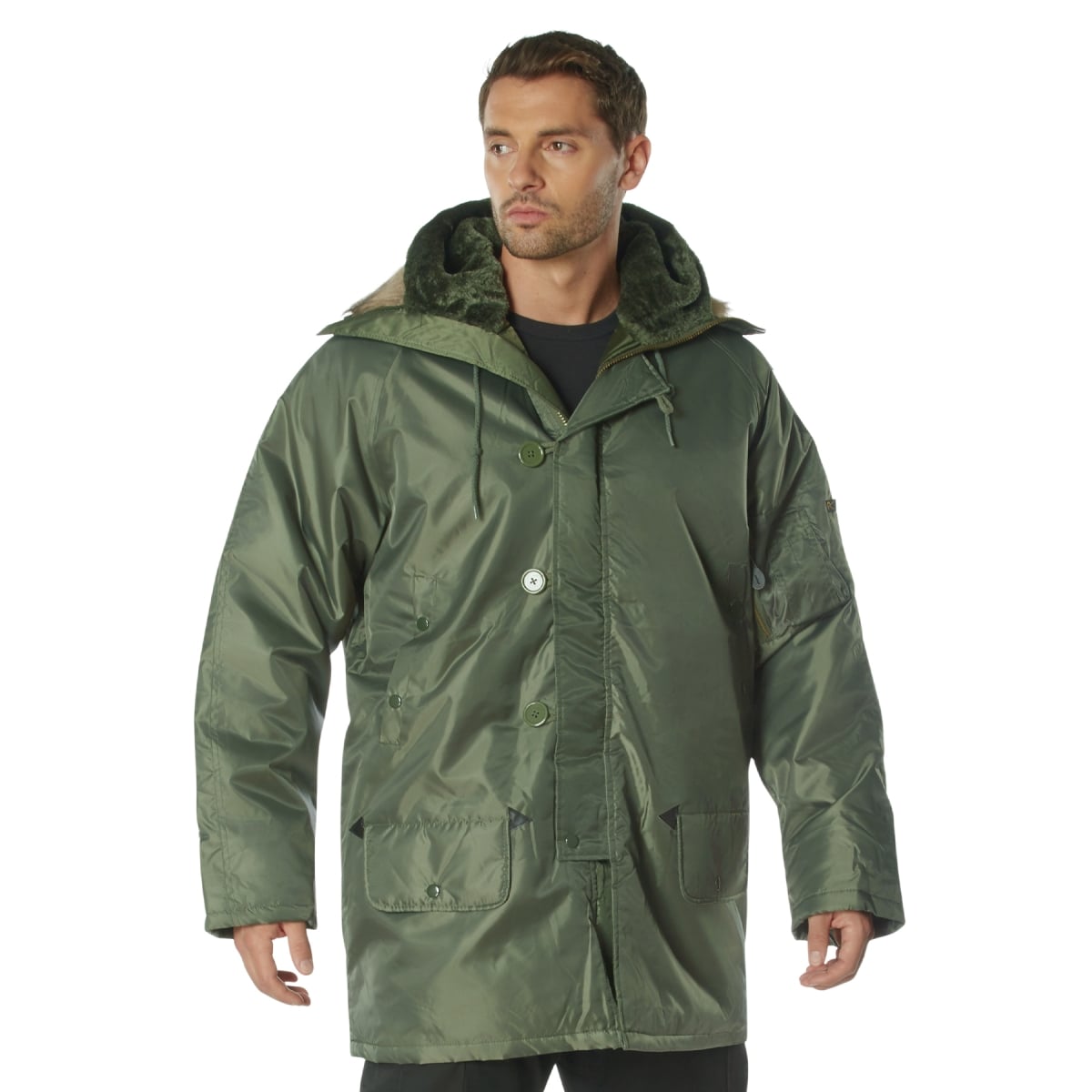 10917 Men N-3B Parka Military Jacket, Sage Green - Large