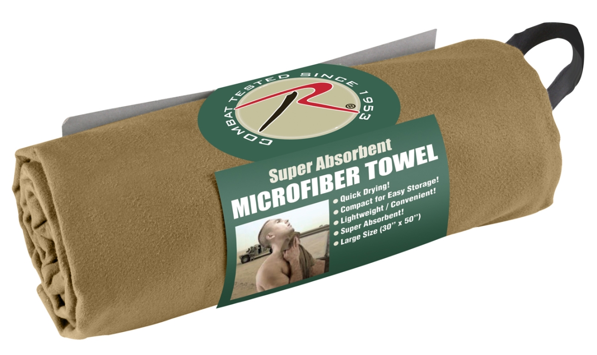 10941 15 x 24 in. Microfiber Towel, Coyote Brown