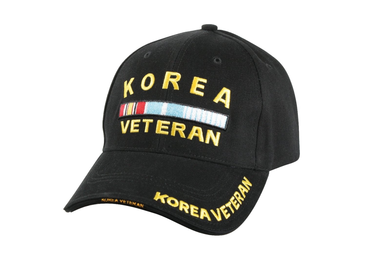 10976 Deluxe Korea Veteran Low Profile Insignia Cap, Black