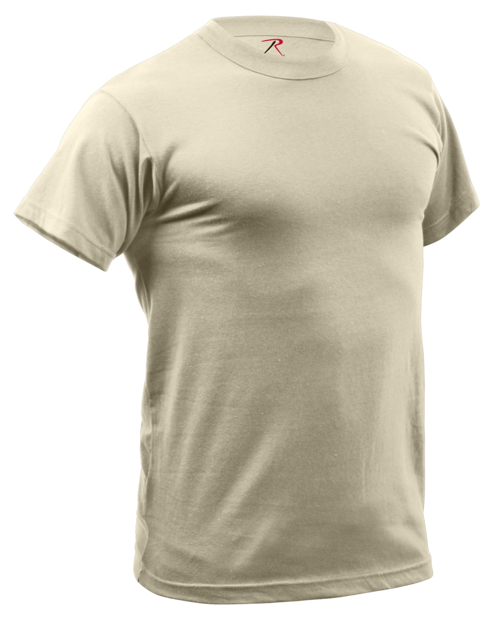13245 Men Quick Dry Moisture Wicking Short Sleeve T-Shirt, Desert Tan - Medium