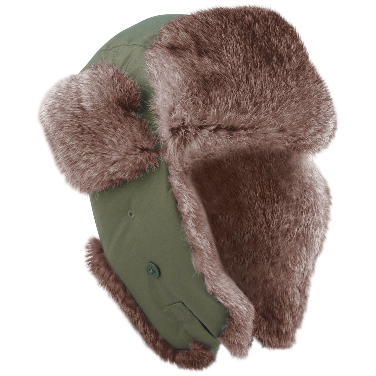 11385 Fur Flyers Hat, Olive Drab - Size 7