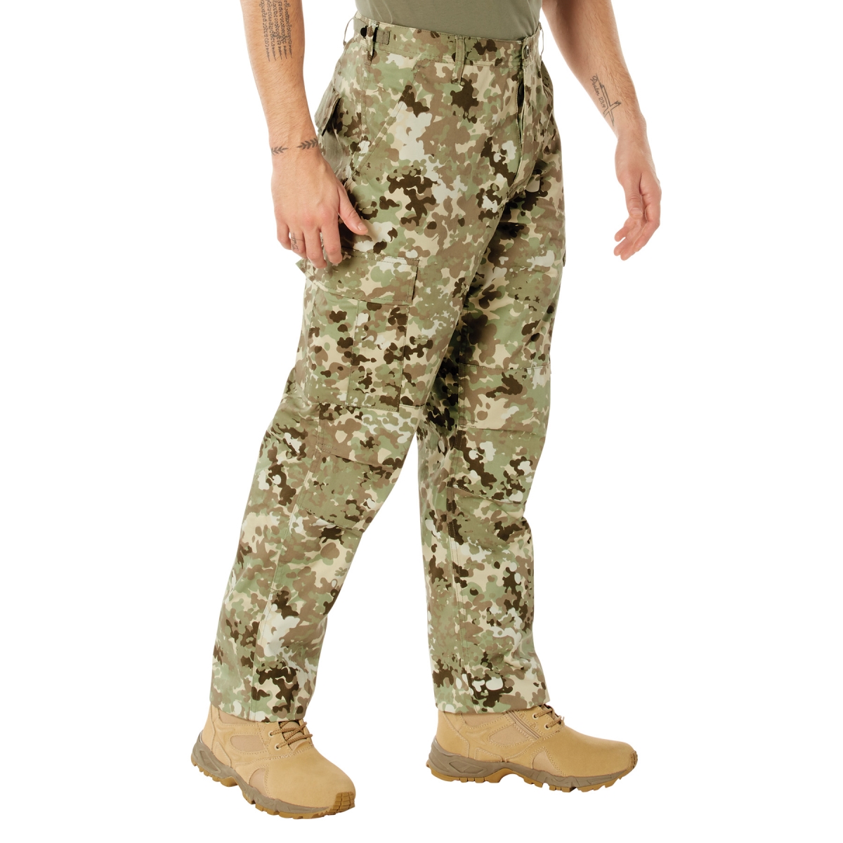 14211 Tactical Battle Dress Uniform Pants, Total Terrain Camo - Large