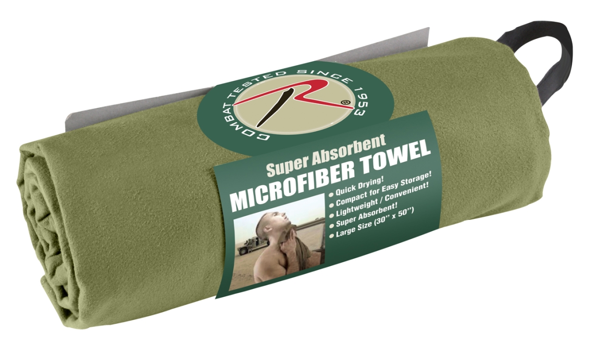 17015 15 x 24 in. Microfiber Towel, Olive Drab