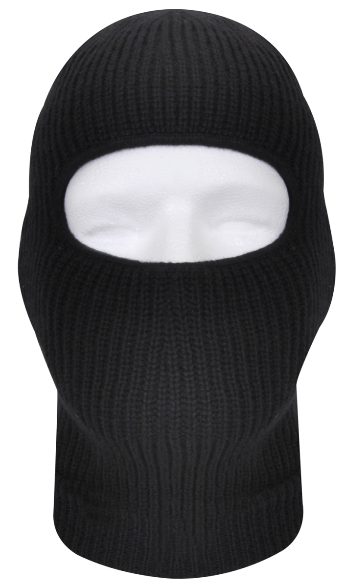 16270 Fine Knit One Hole Facemask, Black