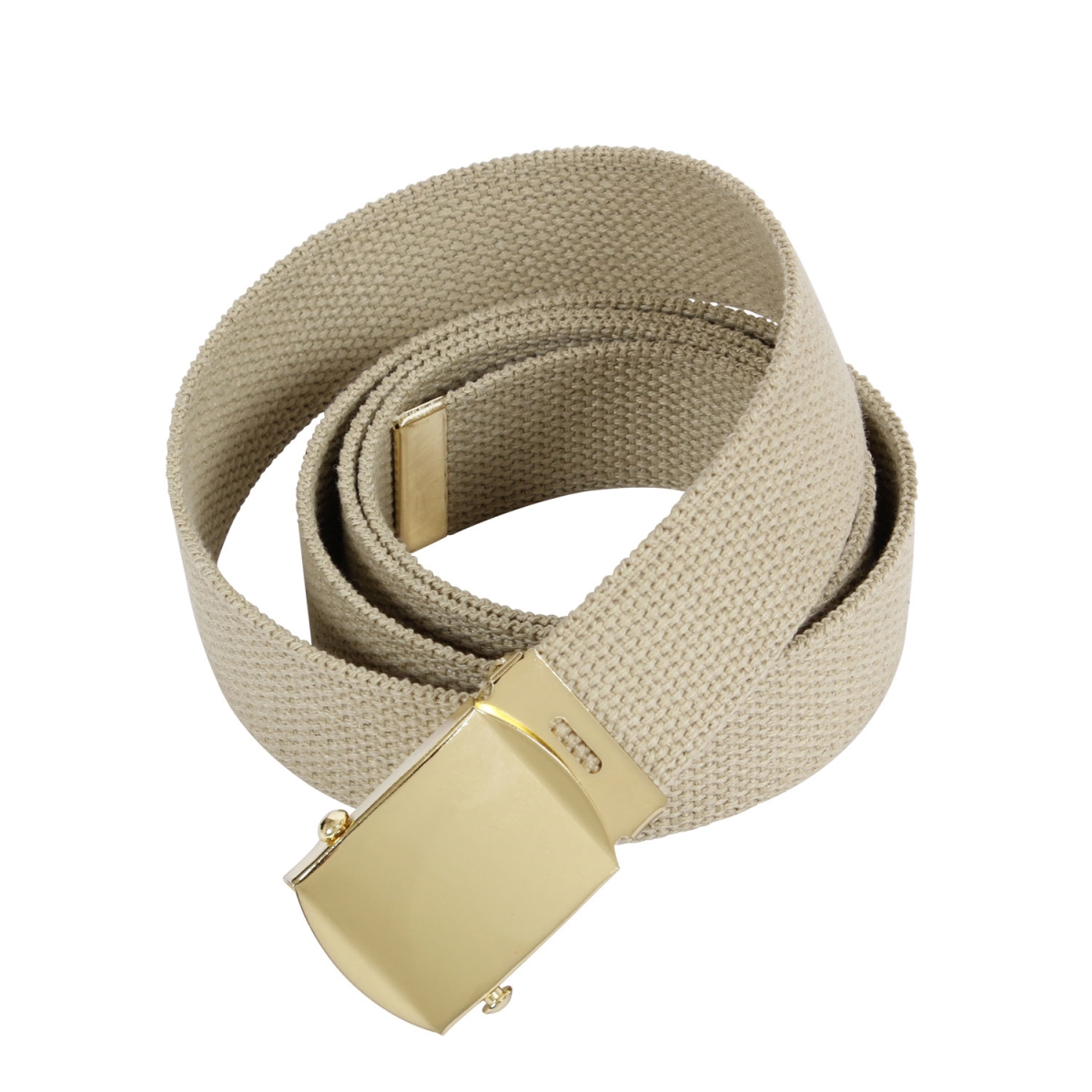 2904 44 in. Long Web Belts, Khaki & Gold