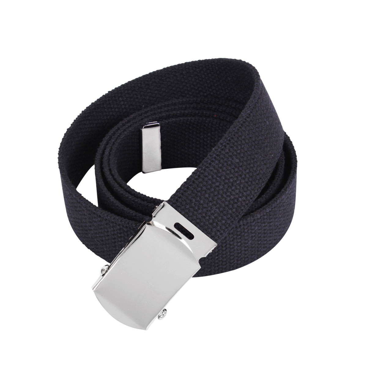 3024 64 in. Long Military Web Belts, Black & Chrome