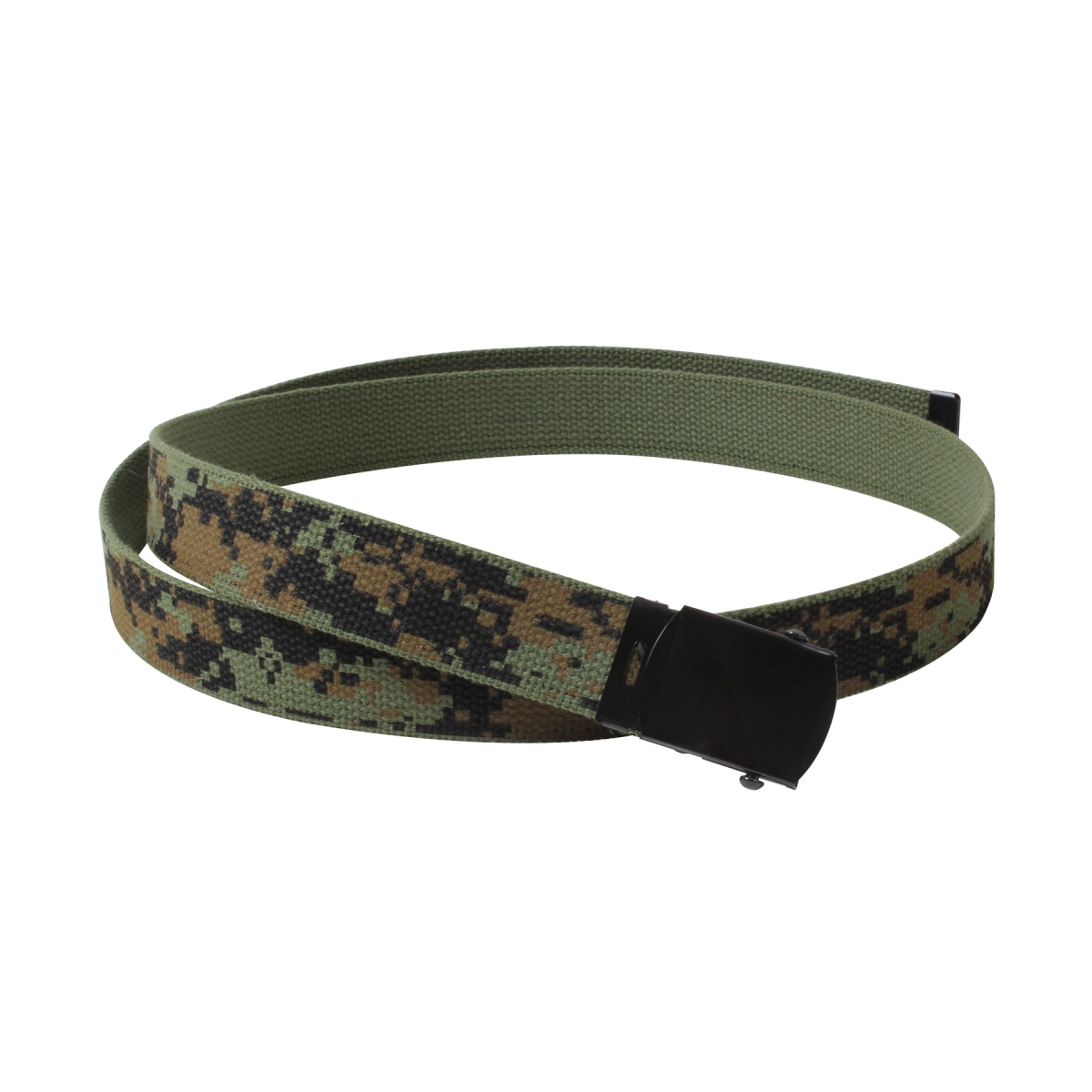 3073 Camo Reversible Web Belts, Woodland Digital & Olive Drab - 54 in. Length