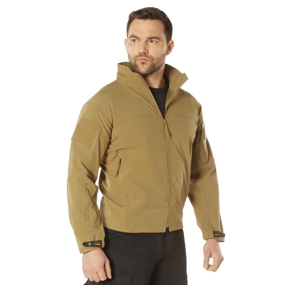 12712 Men Covert Ops Lightweight Soft Shell Jacket, Coyote Brown - 2XL