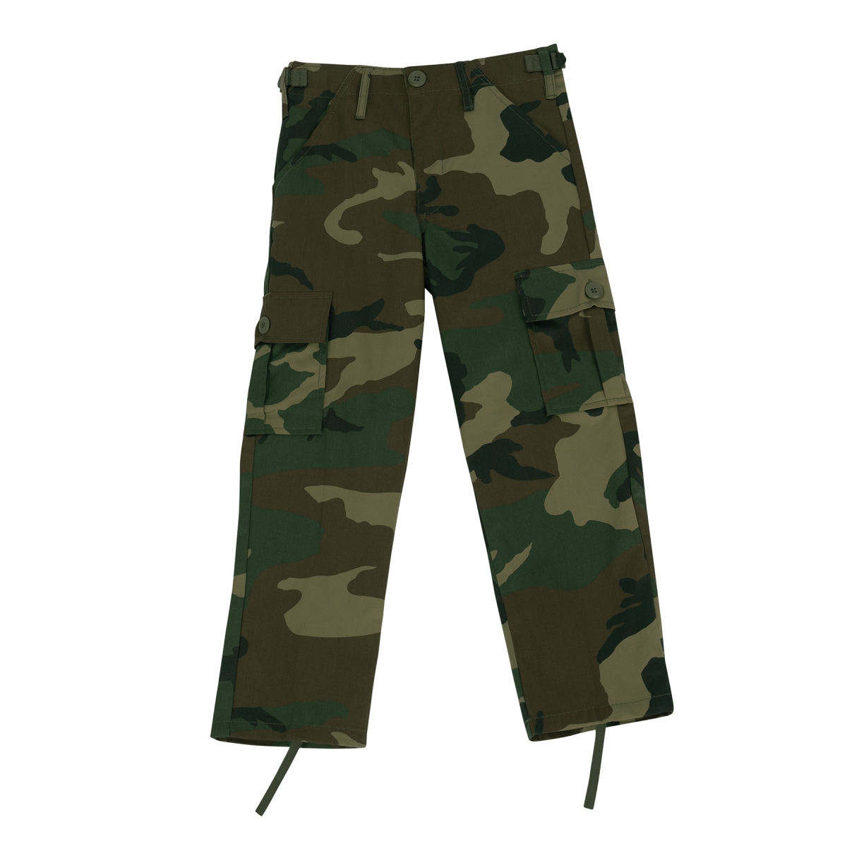 6972 Men Kids Cargo Pants, Woodland Camo - Size 8