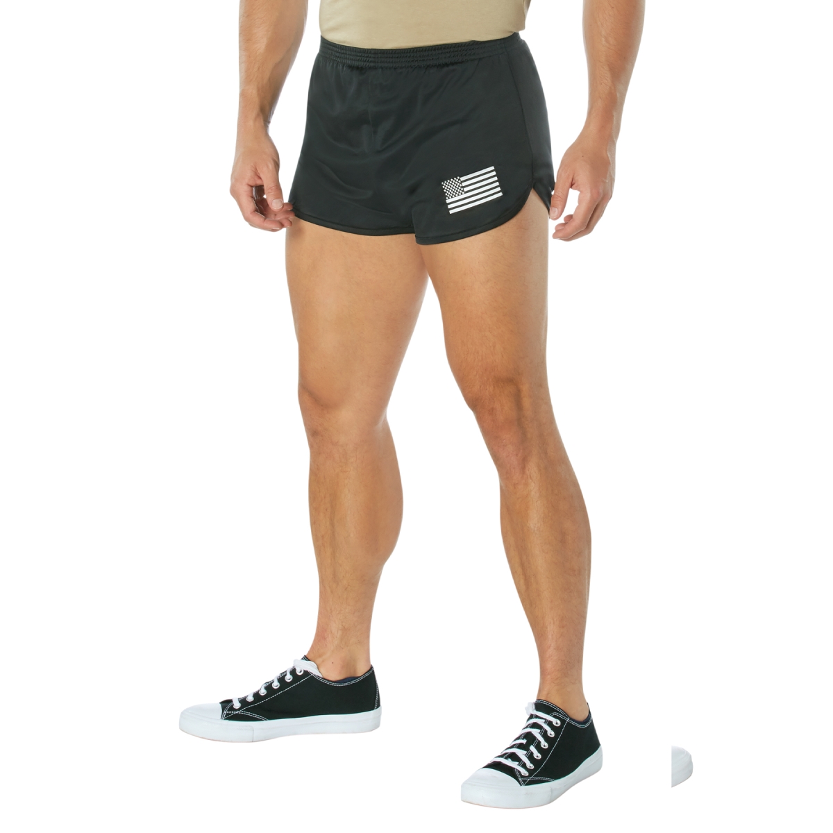 20226 US Flag Ranger Physical Training Shorts, Black - Extra Large
