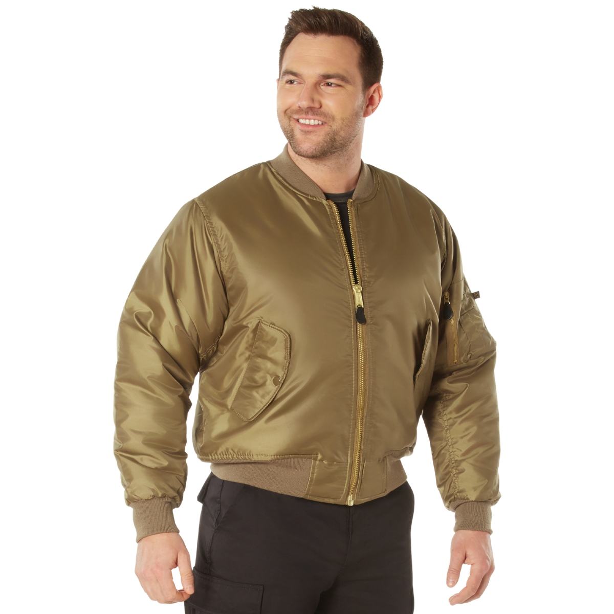 16126 Men MA-1 Flight Jacket, Coyote Brown - Small