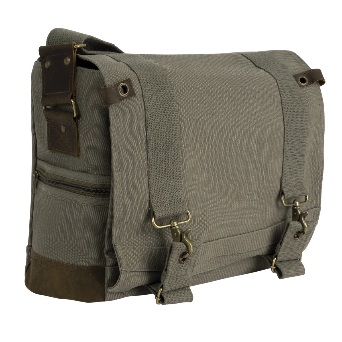 10567 Vintage Canvas B-15 Pilot Messenger Bag, Olive Drab
