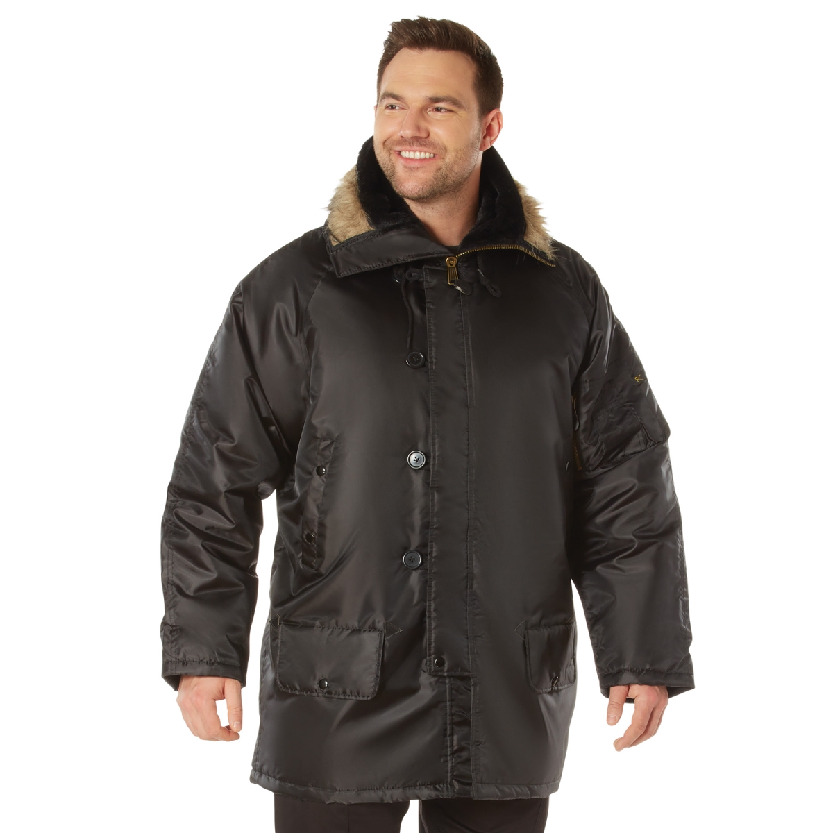 10927 Men N-3B Parka Military Jacket, Black - Medium