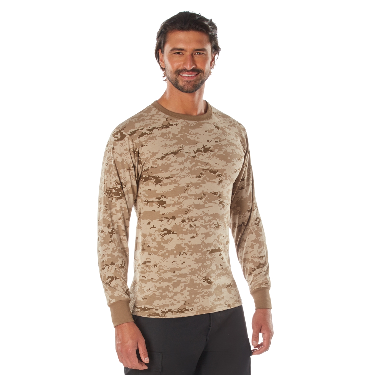 12350 Digital Camo Long Sleeve T-Shirt, Desert Digital Camo - Medium
