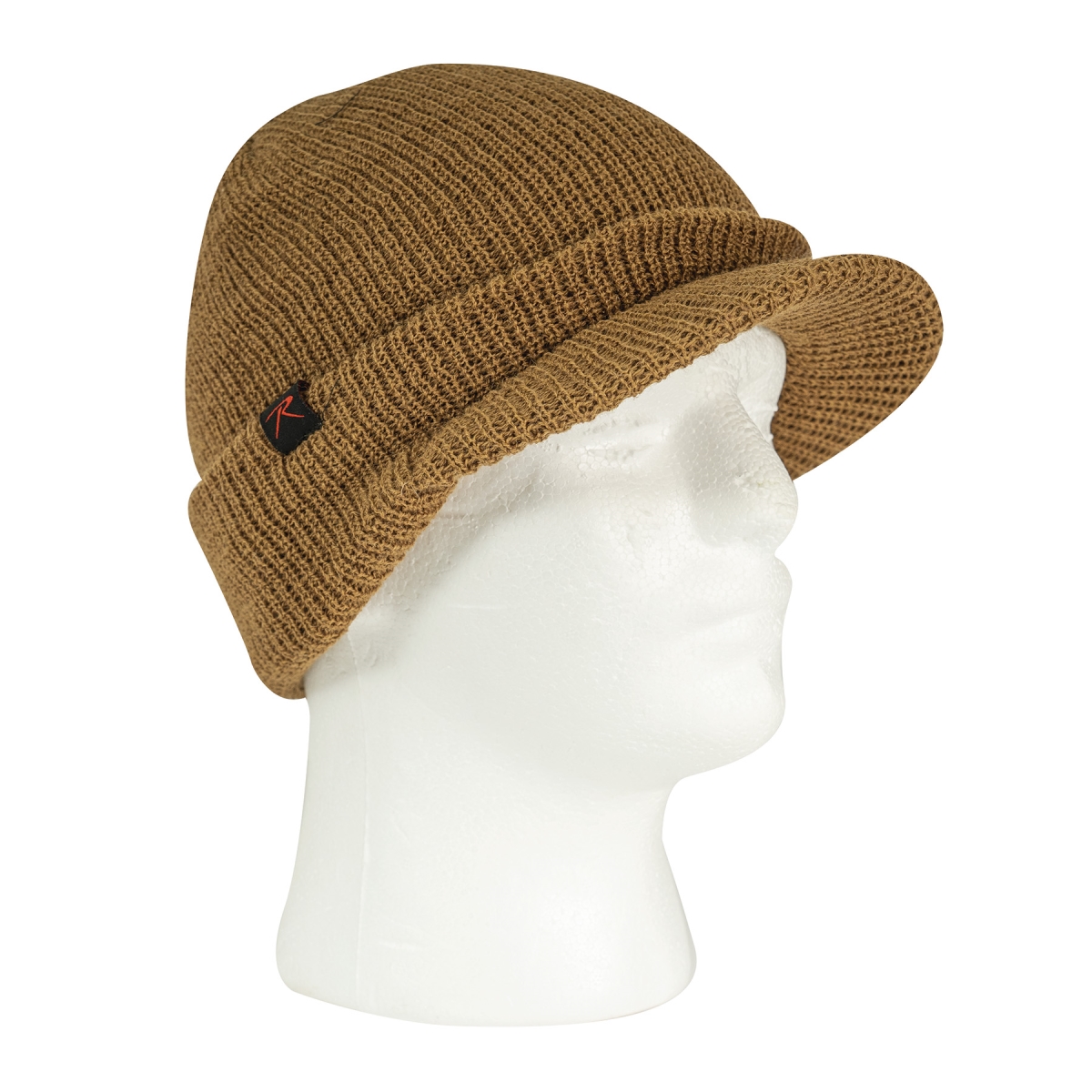 22169 Unisex Watch Caps with Brim, Coyote Brown