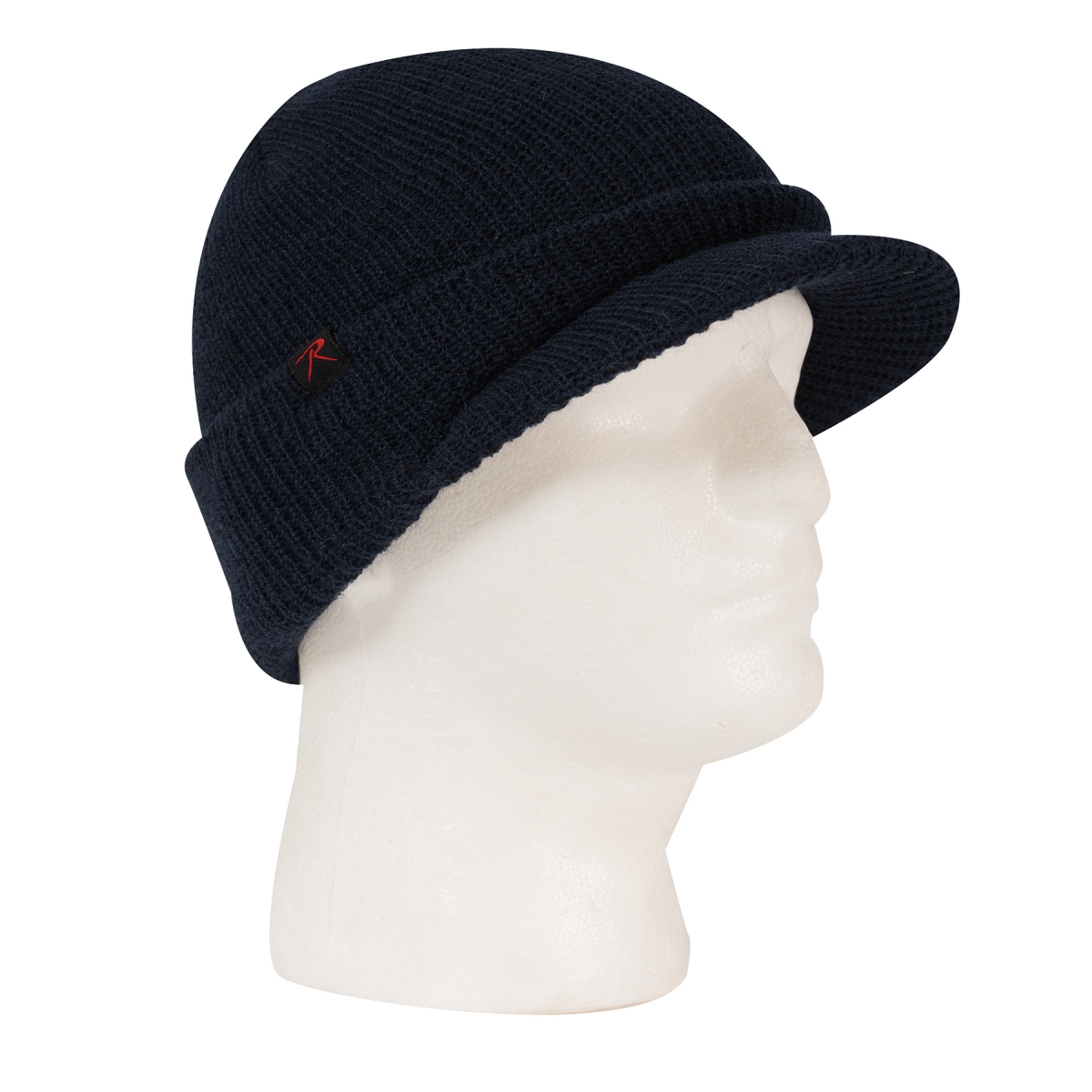 22201 Unisex Watch Caps with Brim, Navy Blue