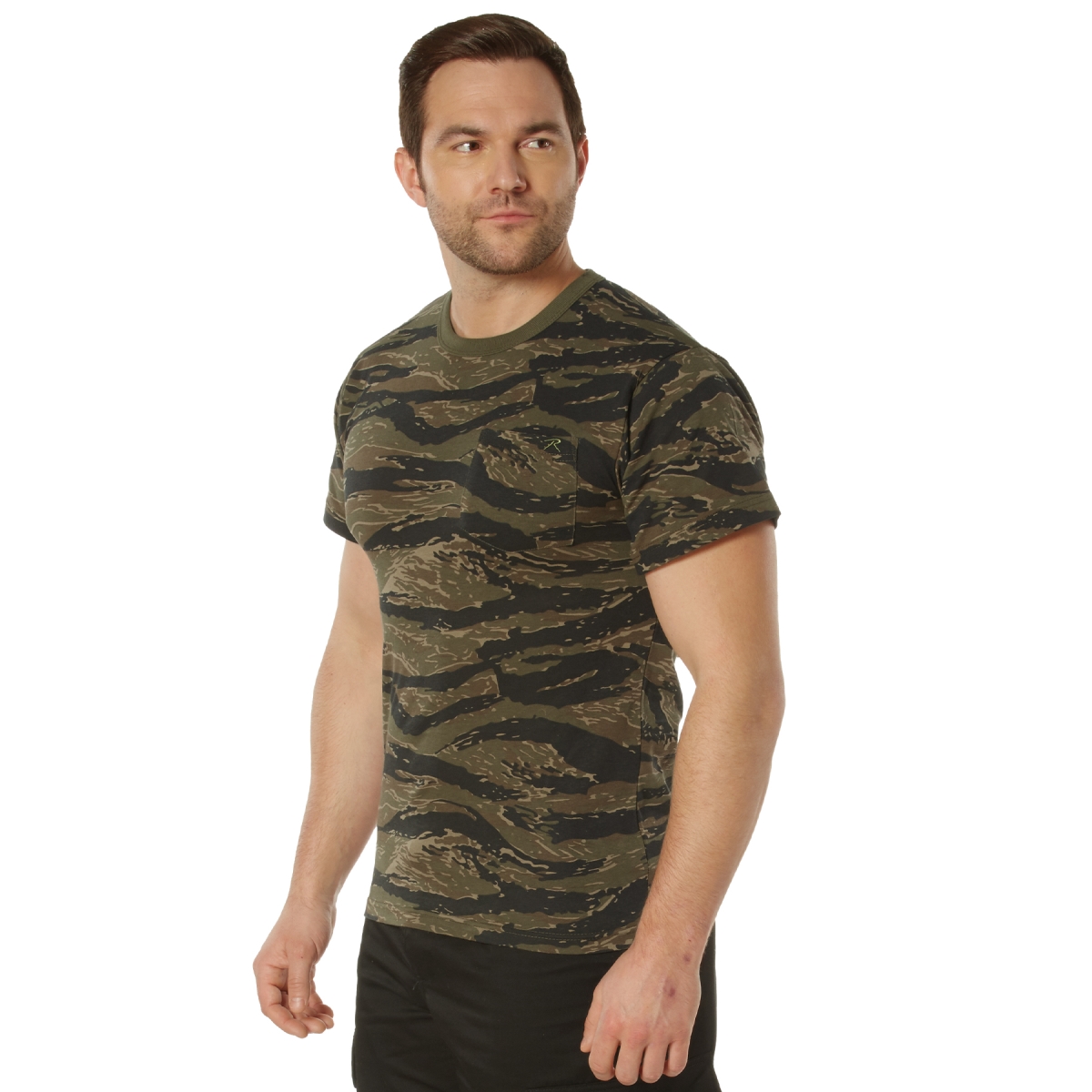 22302 Pocket Short Sleeve T-Shirt, Tiger Stripe Camo - Medium