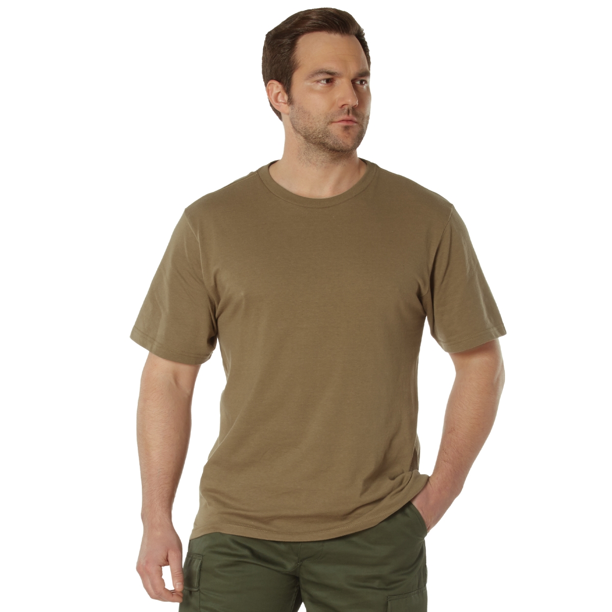 22572 Full Comfort Fit Short Sleeve T-Shirt, Brown - Medium