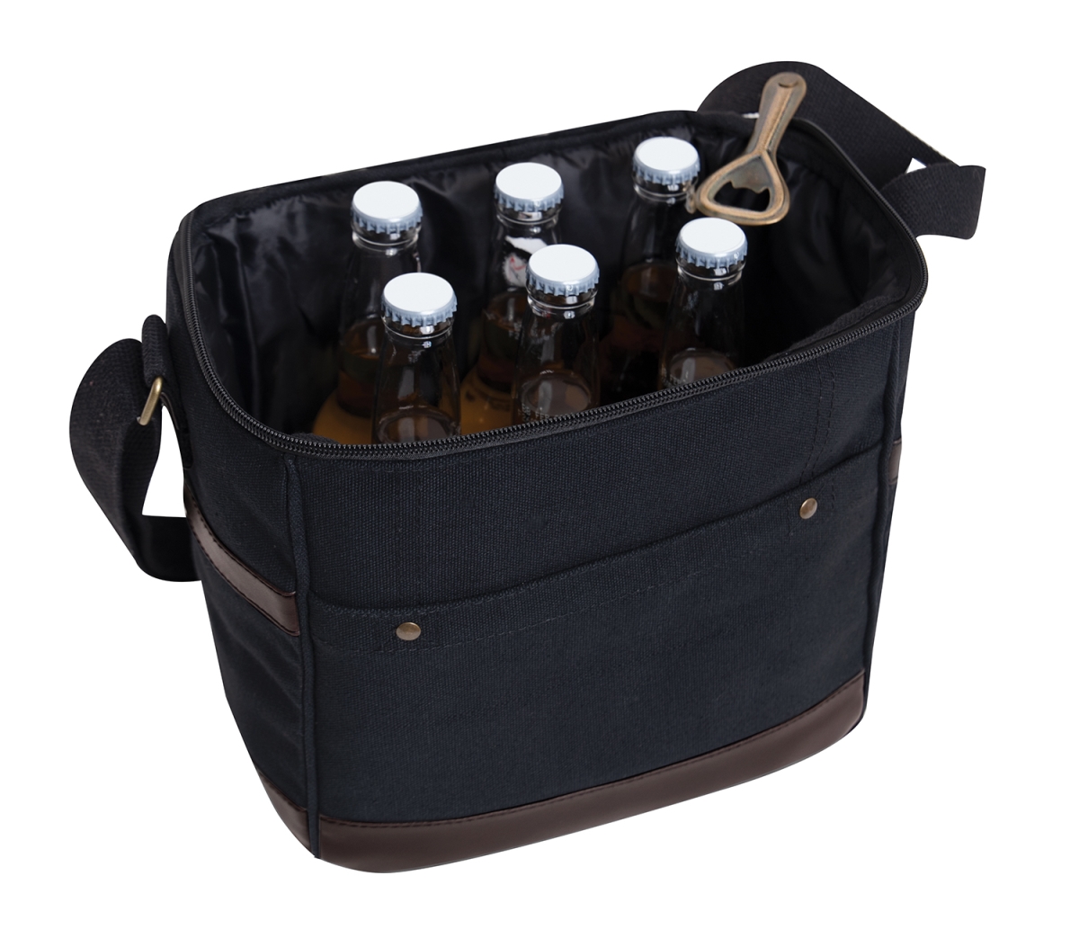 19758 Canvas Insulated Cooler Bag, Black